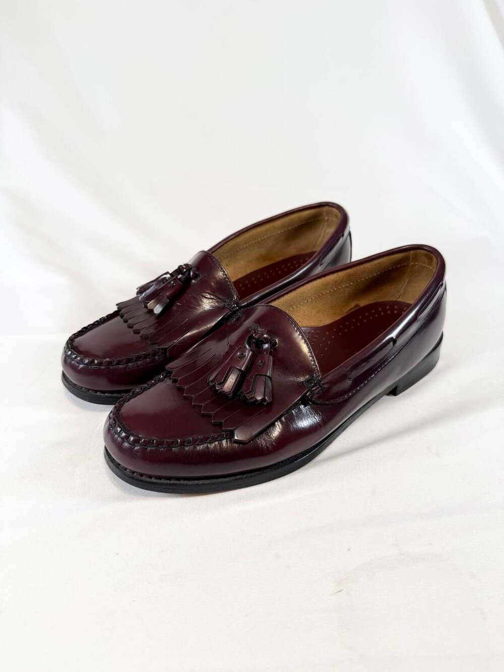 G.H. Bass & Co. Mens Layton Tassel Loafer Size 9 D Burgundy Leather Kiltie Old M